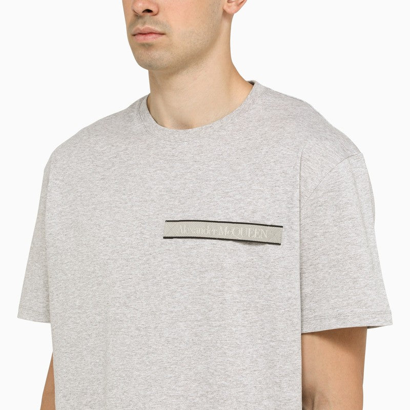 Grey melange T-shirt with logo