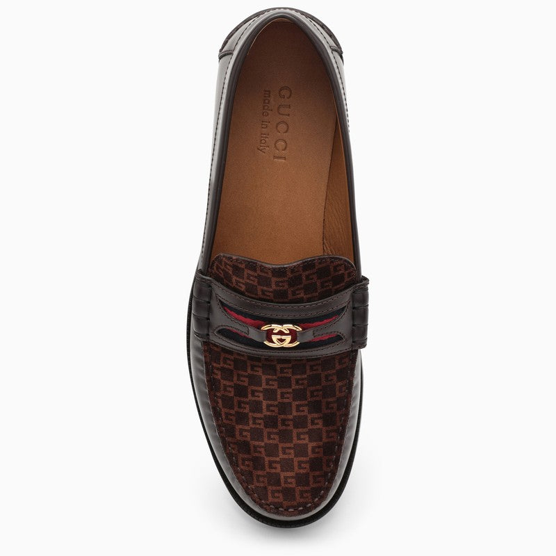Brown leather moccasin