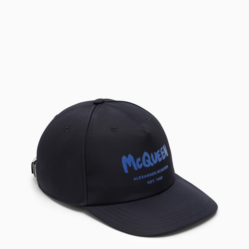 Blue logo-print baseball cap
