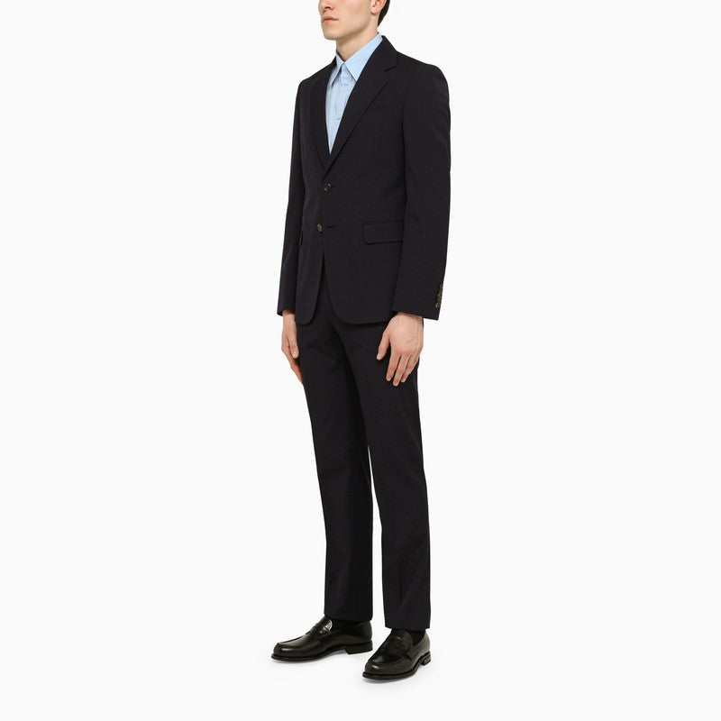 Deep blue single-breasted suit