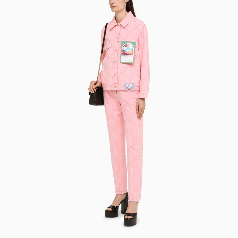 ""Gucci California"" jeans in pink GG denim