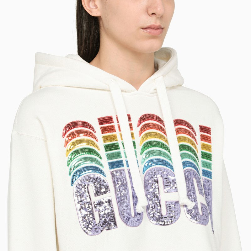 Cropped sweatshirt with Gucci embroidery