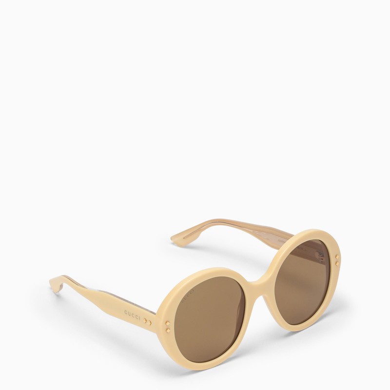 Cream round frame sunglasses
