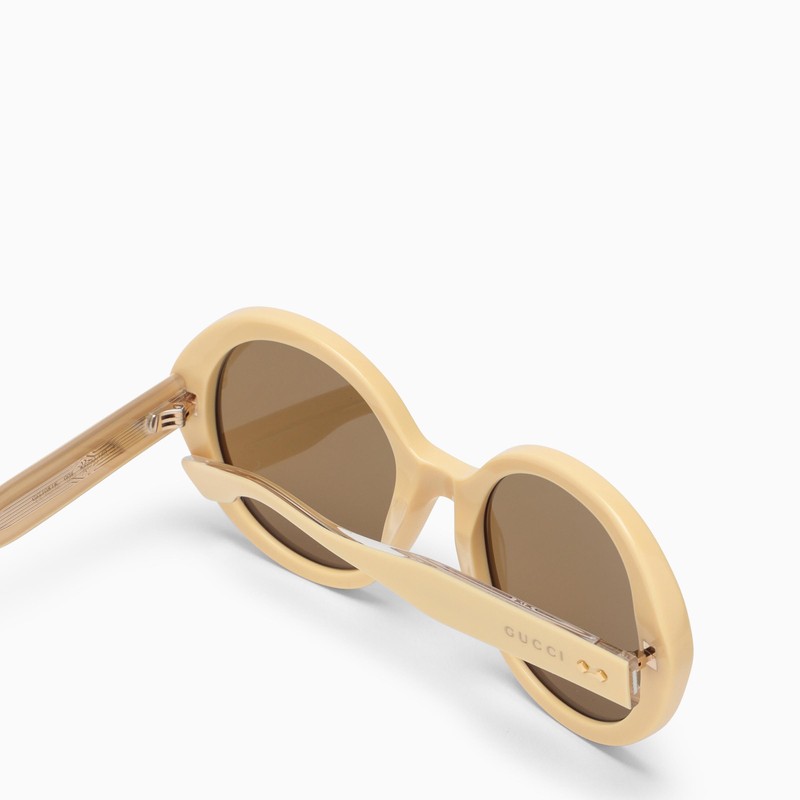 Cream round frame sunglasses