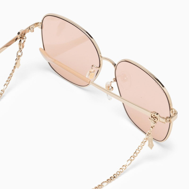 Chain strap oversize-frame sunglasses