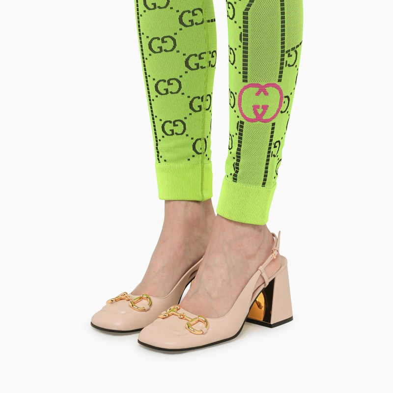 Neon yellow GG jacquard leggings