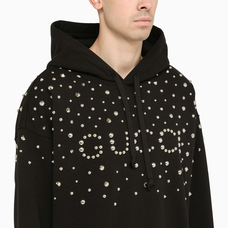 Black studded hooded sweatshirt