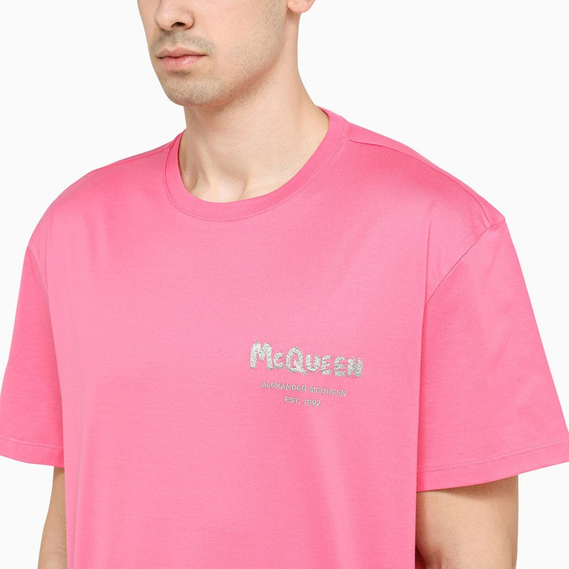 Regular pink T-shirt with logo