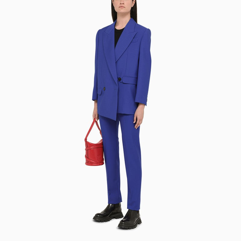 Electric blue tailored trousers