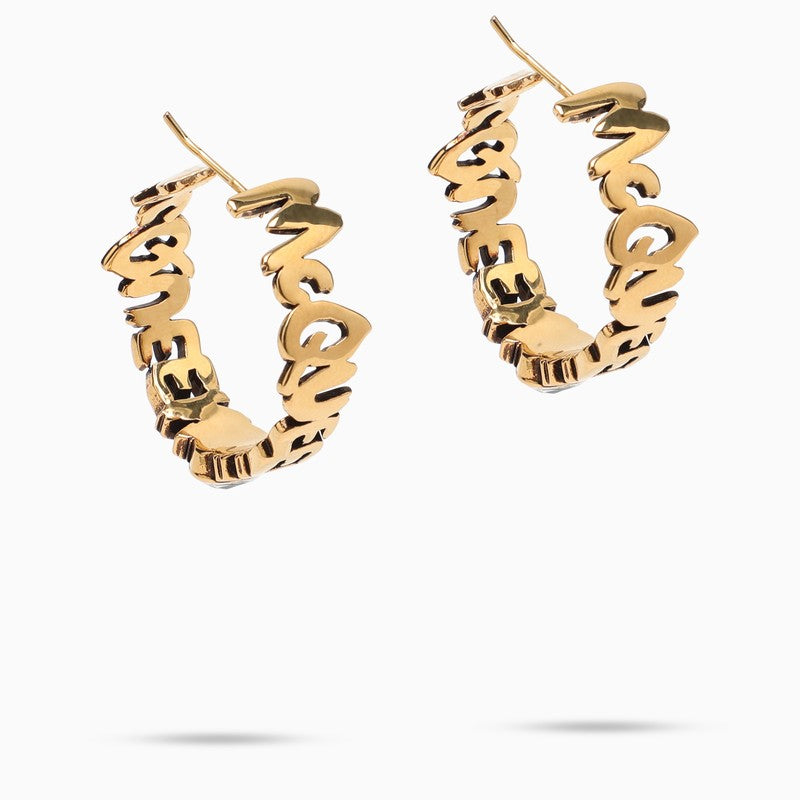 McQueen Graffiti earrings gold