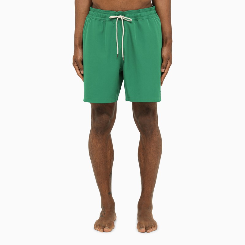 Green nylon beach boxer shorts