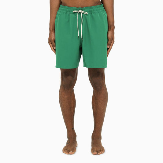 Green nylon beach boxer shorts