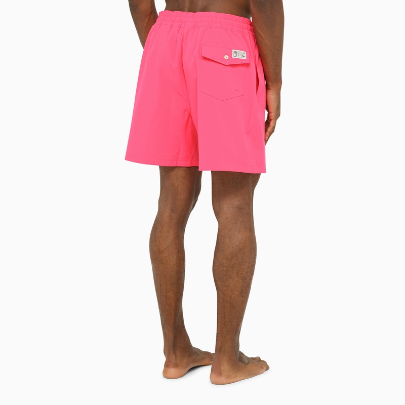 Fuchsia nylon beach boxer shorts