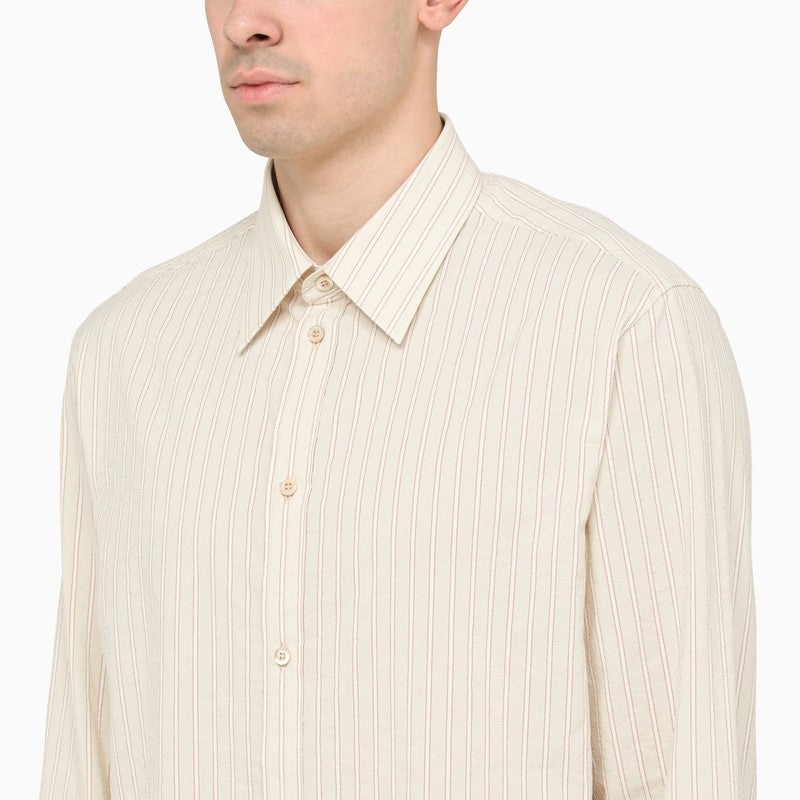 Ivory striped poplin shirt
