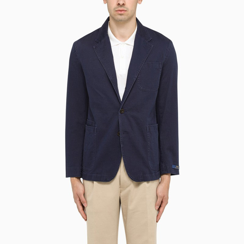 Blue single-breasted jacket in Better Cotton
