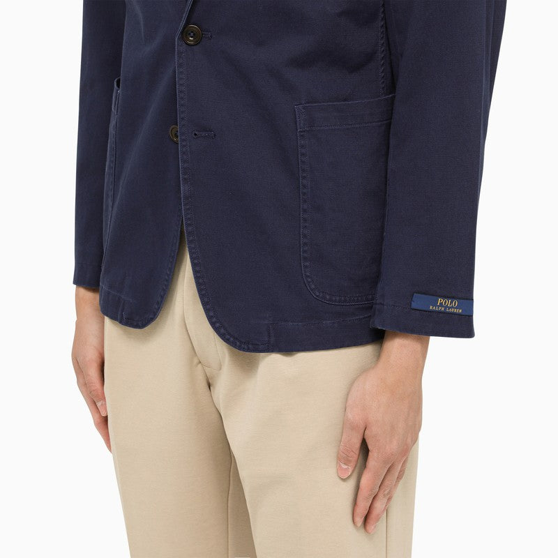 Blue single-breasted jacket in Better Cotton