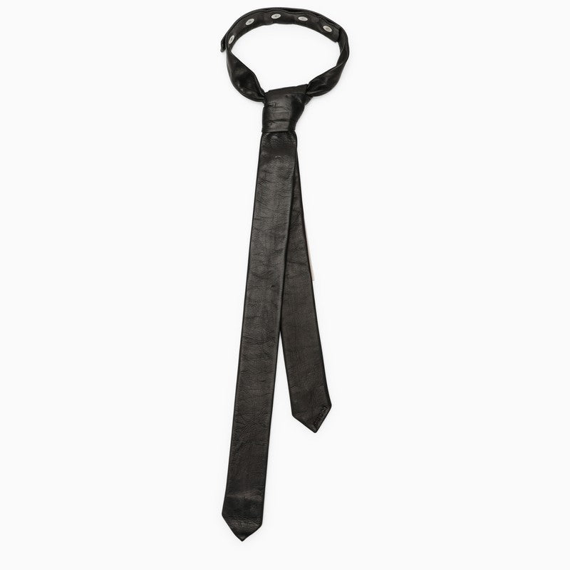 Black leather tie