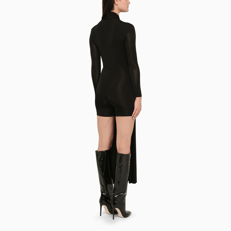 Black pleated asymmetric dress