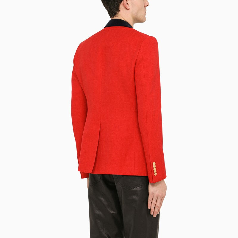 Red double-breasted jacket in wool