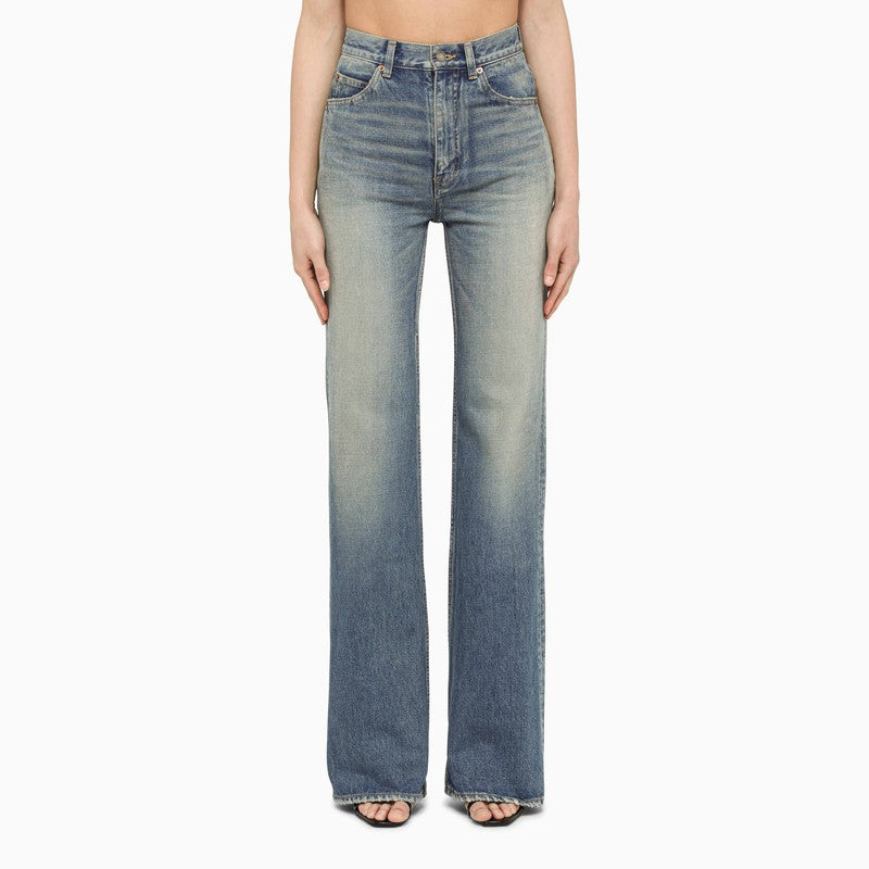 Blue cotton flared jeans