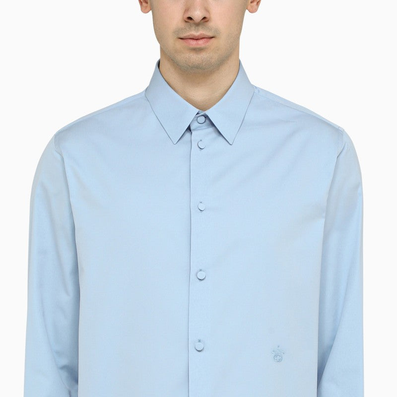 Sky blue cotton shirt with embroidery