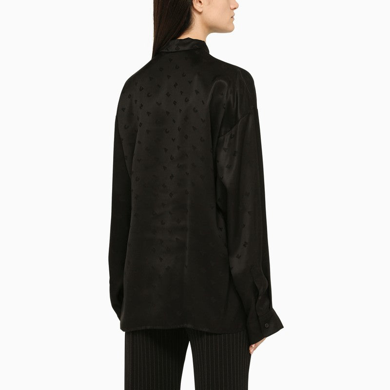 Jacquard black blouse