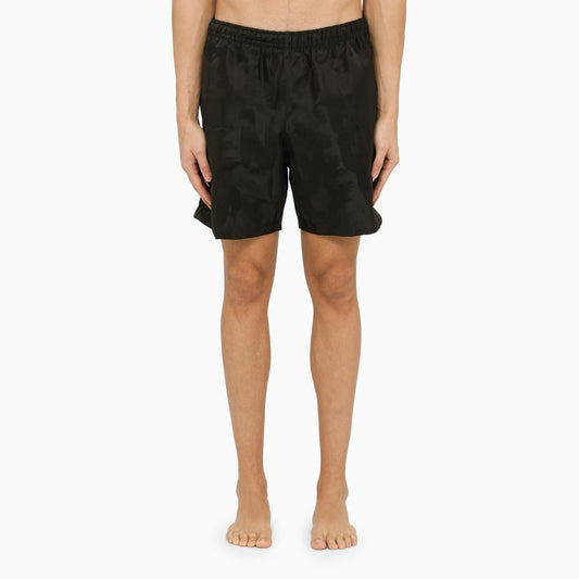 Black nylon beach boxer shorts