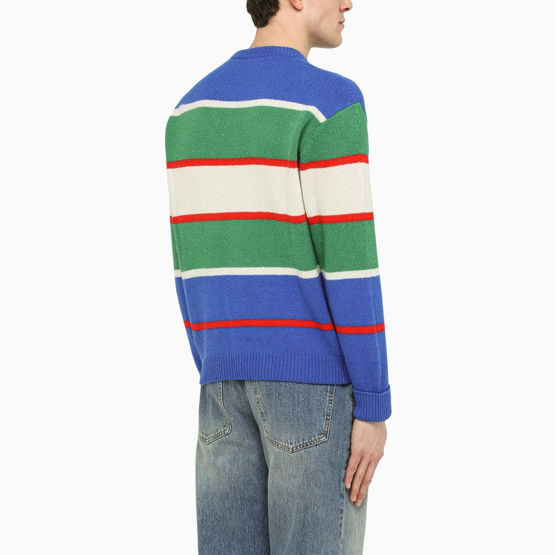 Blue striped crew-neck sweater