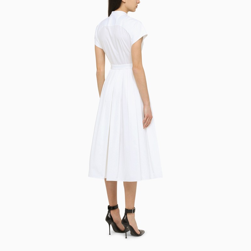White cotton midi dress