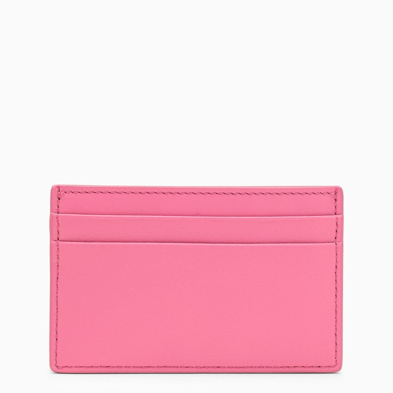 Pink leather card holder