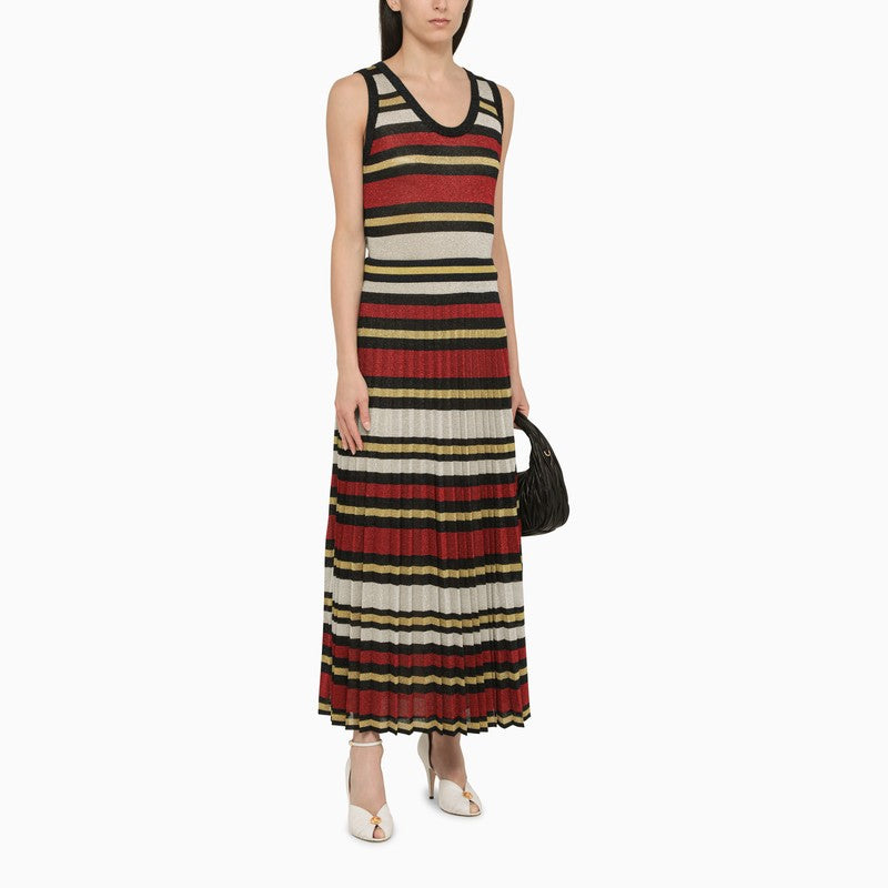 Multicoloured striped lurex skirt