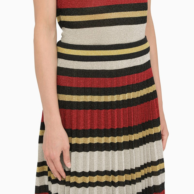 Multicoloured striped lurex skirt