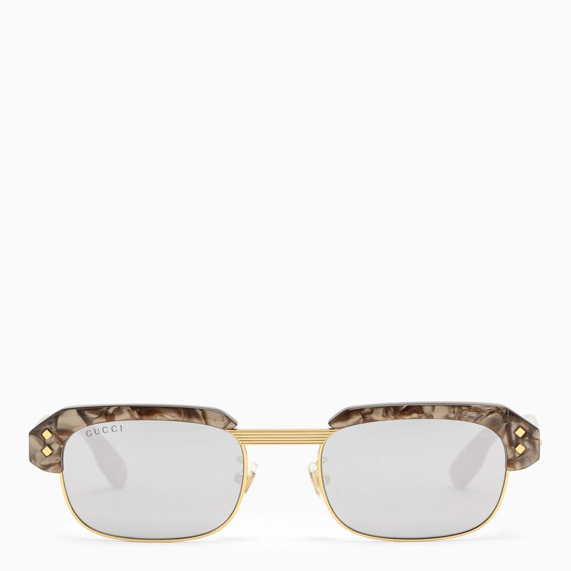 Rectangular beige sunglasses