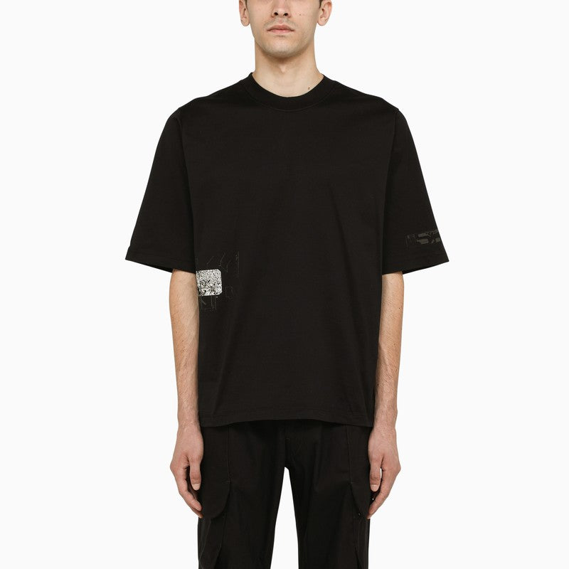 Black cotton crew neck t-shirt