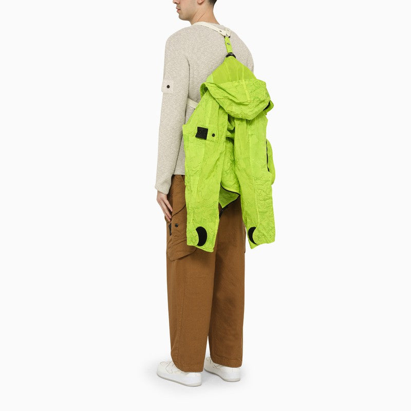 Pistachio jacket with zip and hood