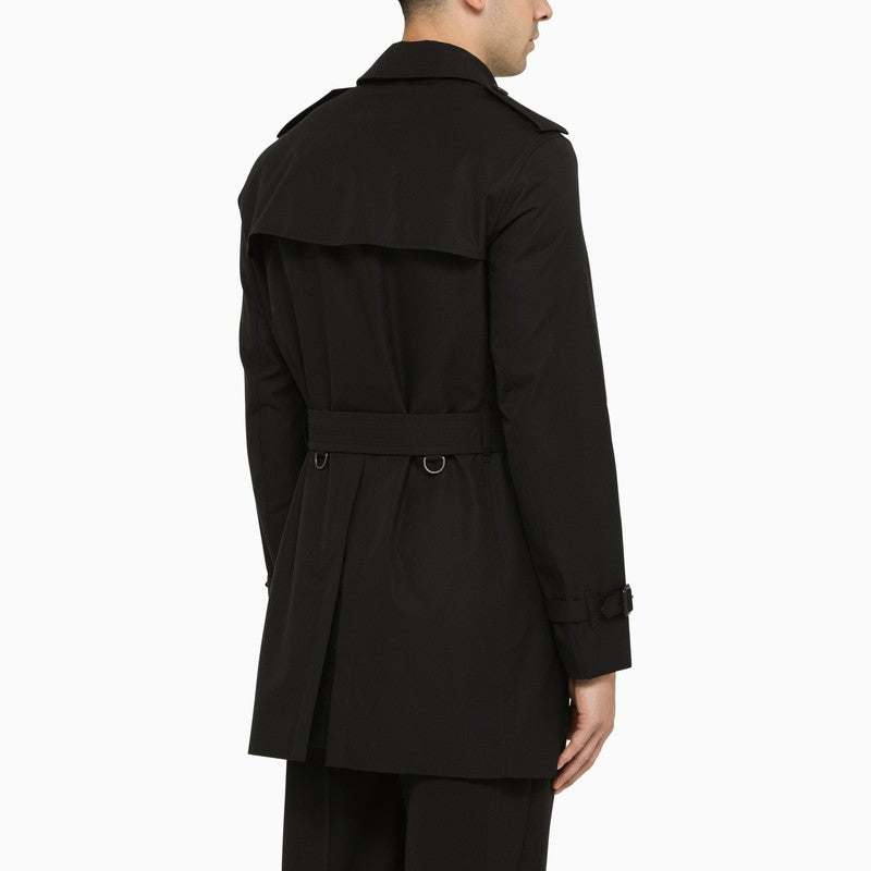 Midnight blue double-breasted cotton trench coat