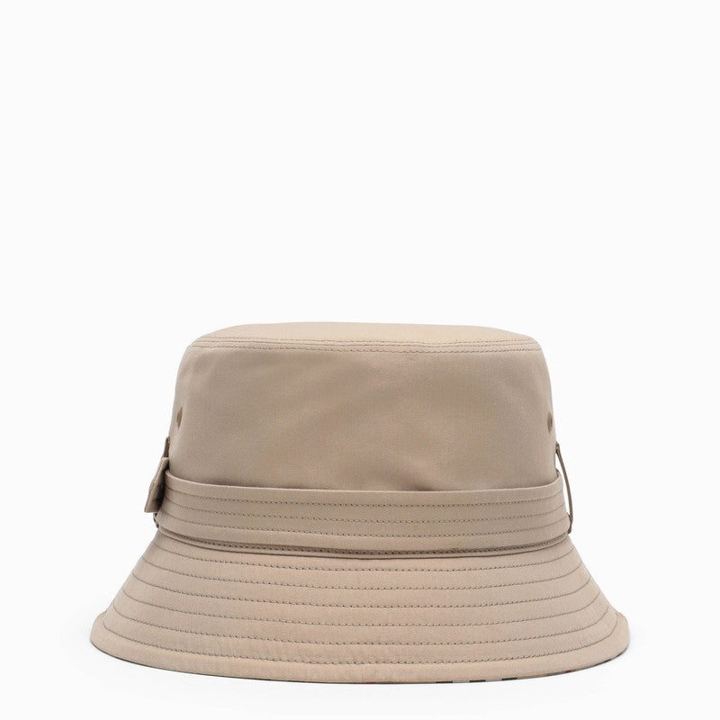 Beige cotton bucket hat
