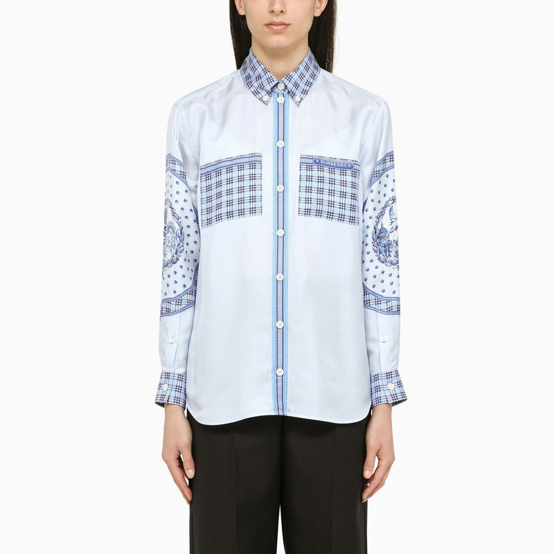 Light blue oversize shirt in Italian silk