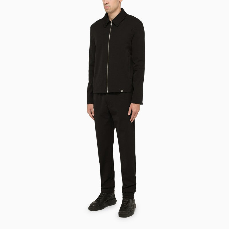 Black technical fabric shirt jacket