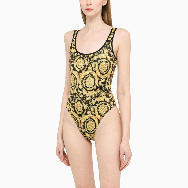 Barocco print one-piece swimming costume