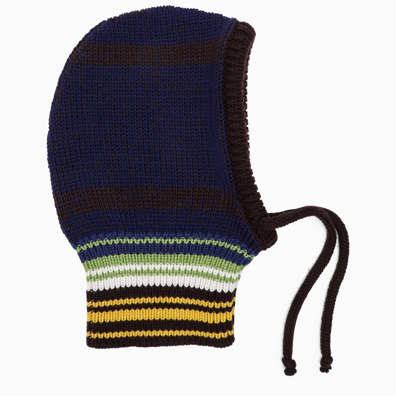 Striped cooffee knit balaclava