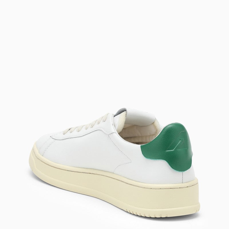 White/green Dallas sneakers in leather