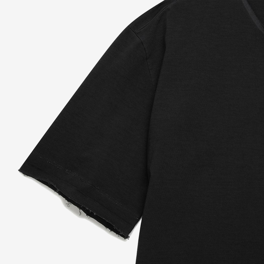 オーバーサイズ カットオフ Tシャツ｜ ブラック