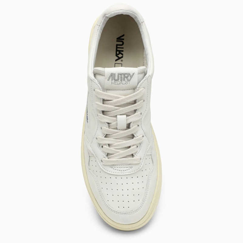 White cream leather Medalist sneakers