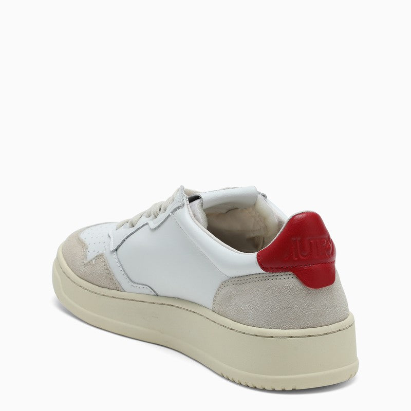 White/red leather and suede Medalist sneakers