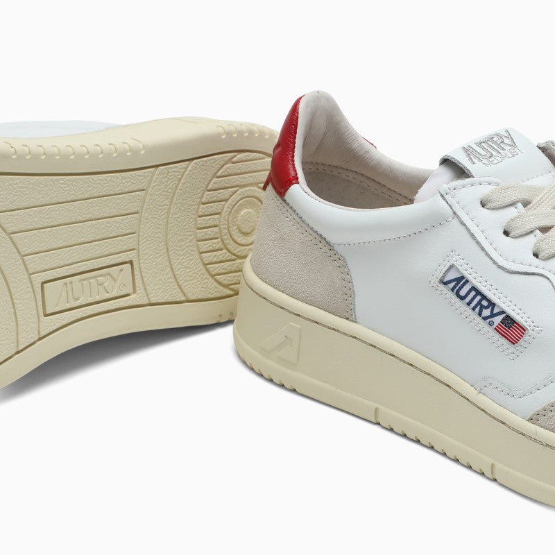 White/red leather and suede Medalist sneakers