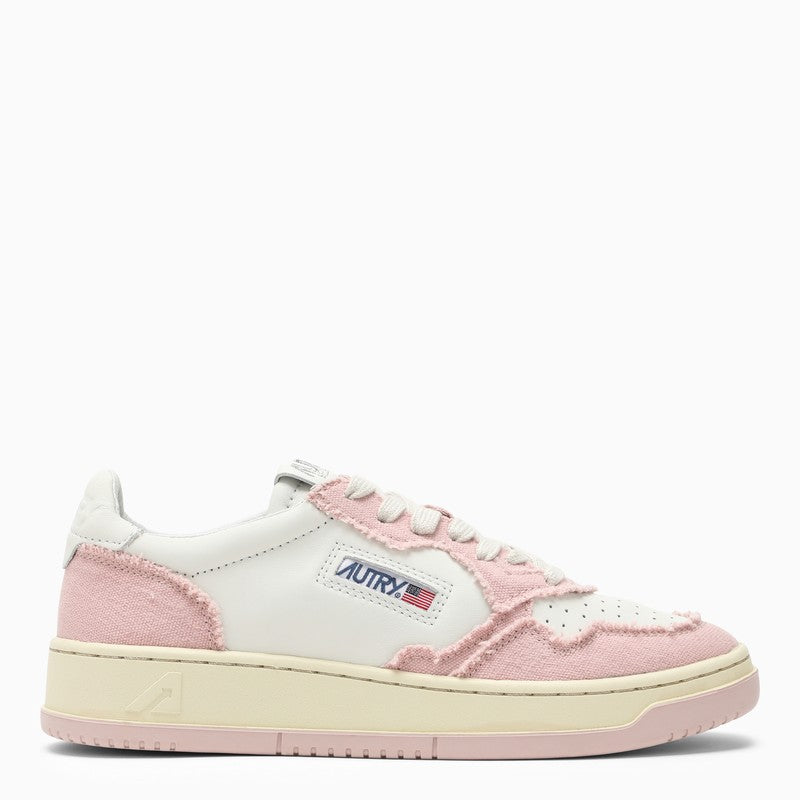 Medalist pink/white leather and canvas trainer