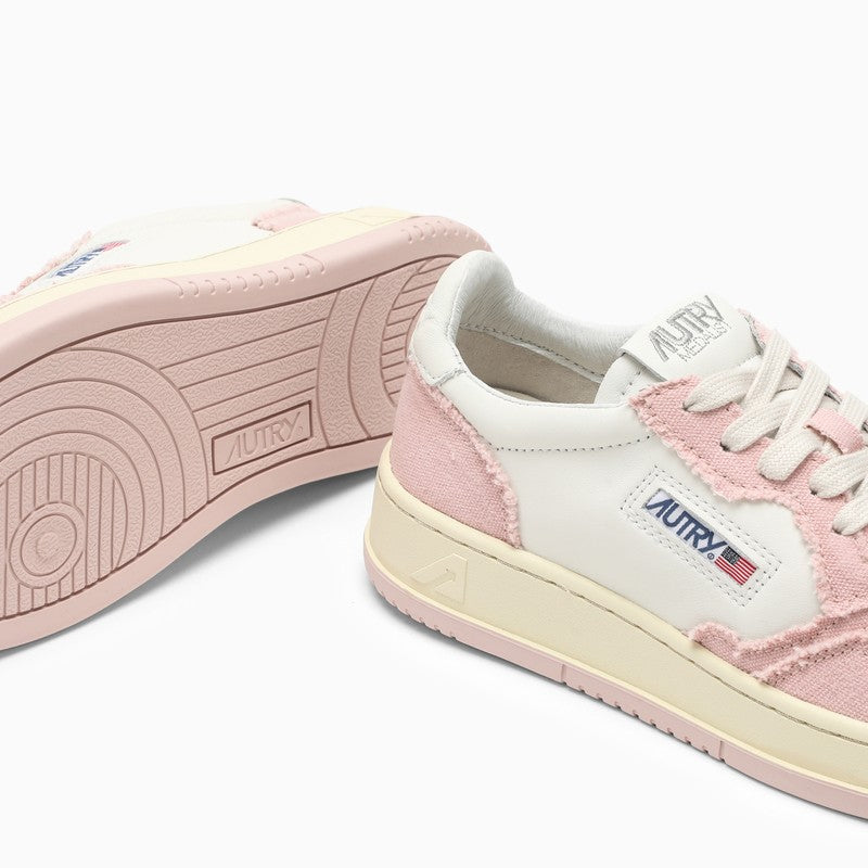 Medalist pink/white leather and canvas trainer