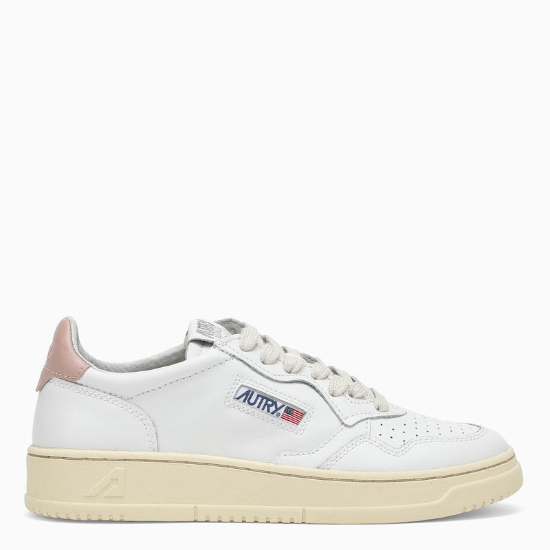White/pink leather Medalist sneakers