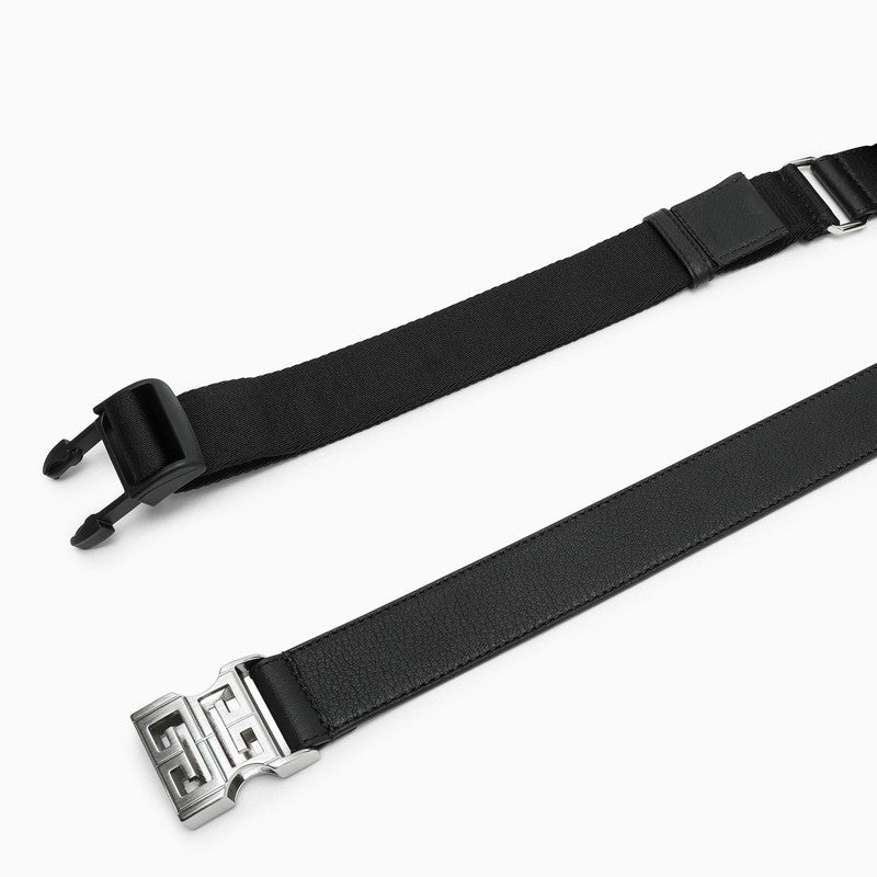 4G belt in leather and nylon